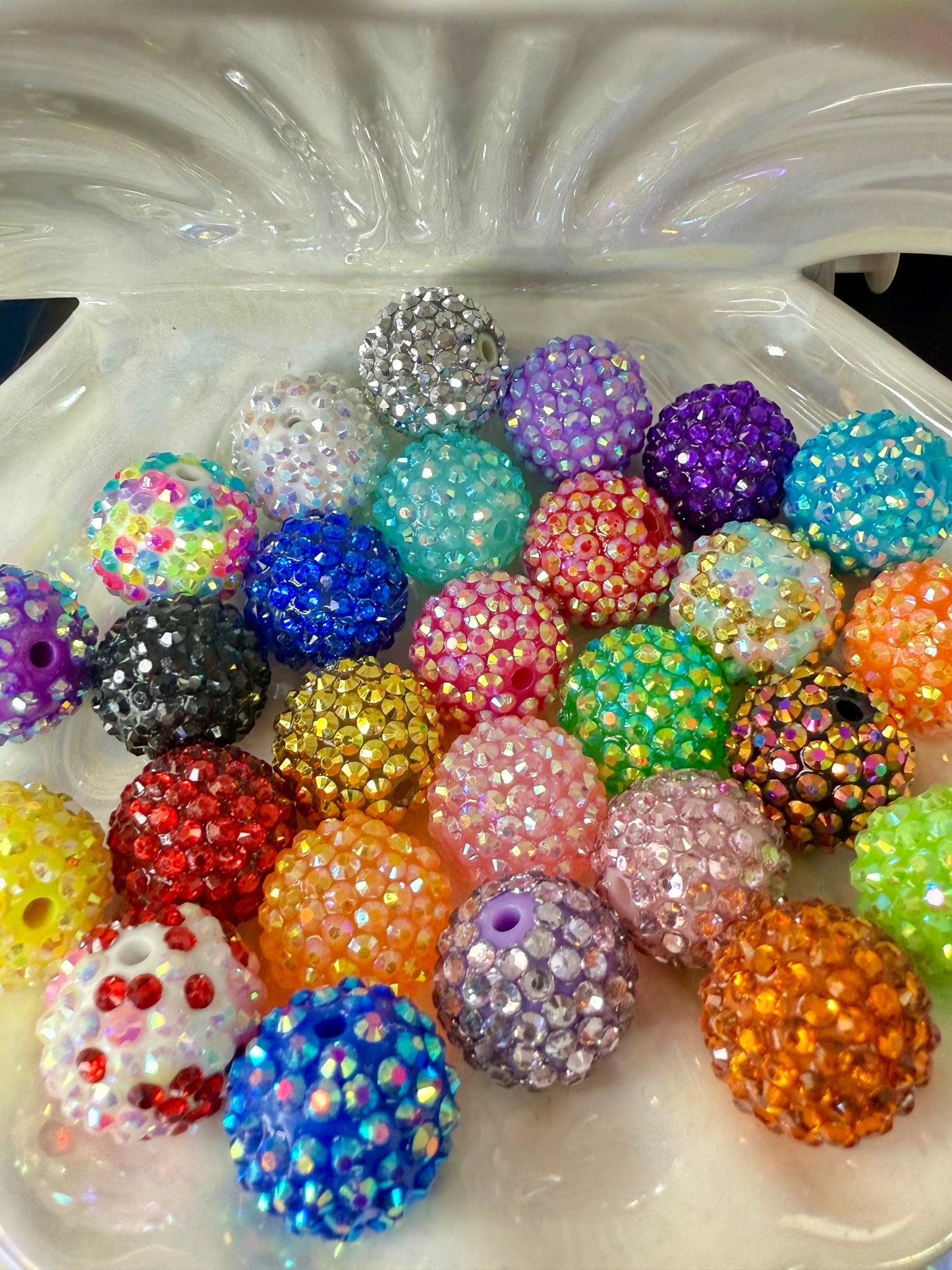 R22- (10PCS) 20mm Mixed Color Clear JELLY and AB Bubblegum Acrylic RHINESTONE Beads for DIY