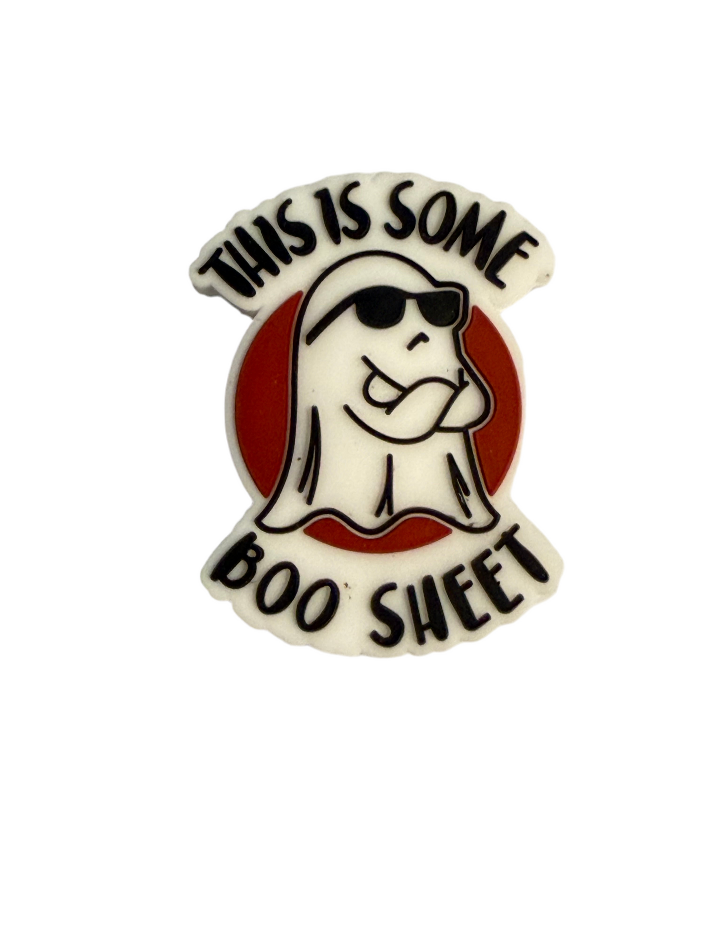 F/HAL1 (1)PC 1.4" This is some BOO SHEET W/Ghost Sheet Focal Bead for DIY Keychains, Wristlets, Cup Charms, Car Charms ETC