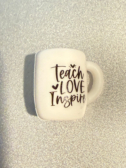 F/COF19 (1)PC 0.80" Choose Your Quote Coffee Mug Focal Bead for DIY Keychains, Wristlets, Cup Charms, Car Charms ETC