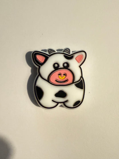 F/A28- (1)PC 1.1" Choose your color- COW Focal Bead for DIY Keychains, Wristlets, Cup Charms, Car Charms ETC