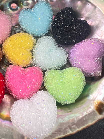 (1)PC- Choose Your Color- 27MM Large Size Sugar Coated Heart Bead image 3