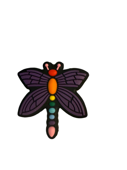 F/A35- (1)PC 1.1" Dragonfly W/Rainbow Body Focal Bead for DIY Keychains, Wristlets, Cup Charms, Car Charms ETC