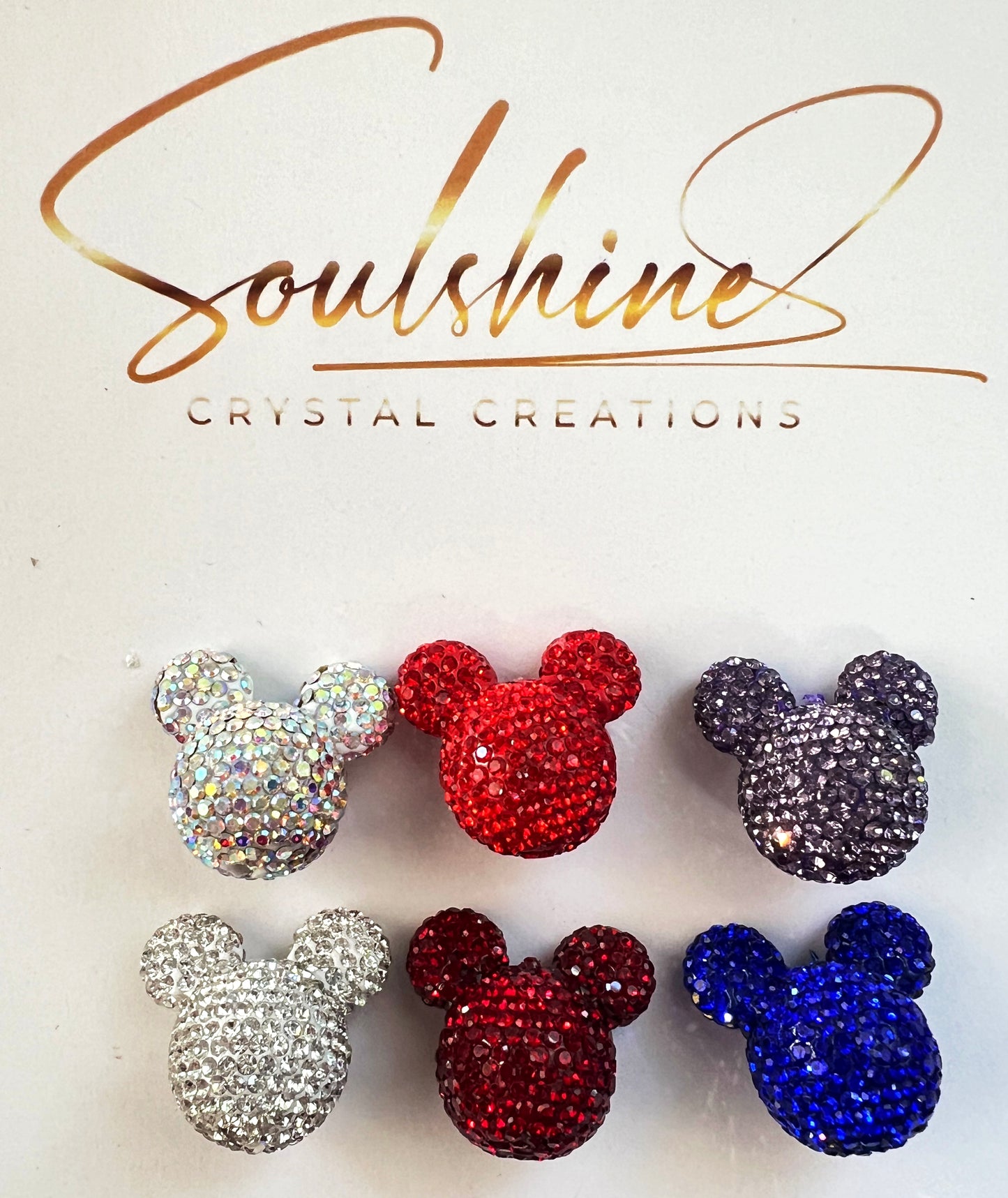 (1)PC- Choose your color-25mm 3D Mouse Head High Quality Rhinestone Bead image 1