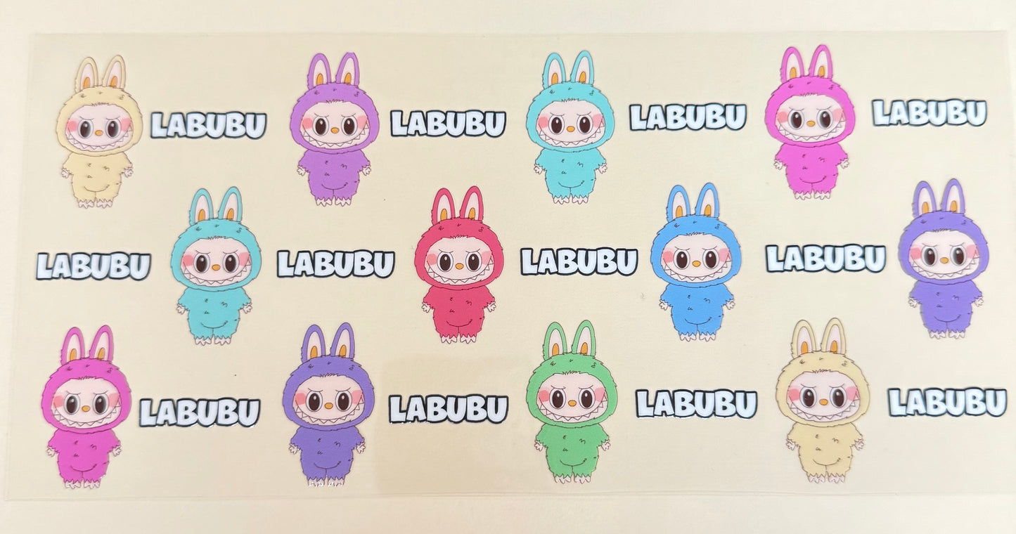 C354- (1PC) LABUBU 16OZ UV DTF Transfer Wrap/Sticker for Cup/Tumbler