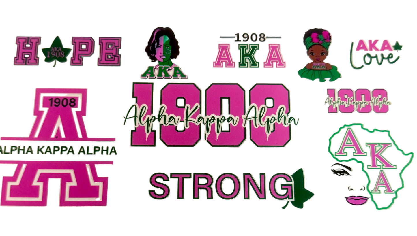 C343- (1PC) AKA SORORITY 16OZ UV DTF Transfer Wrap/Sticker for Cup/Tumbler