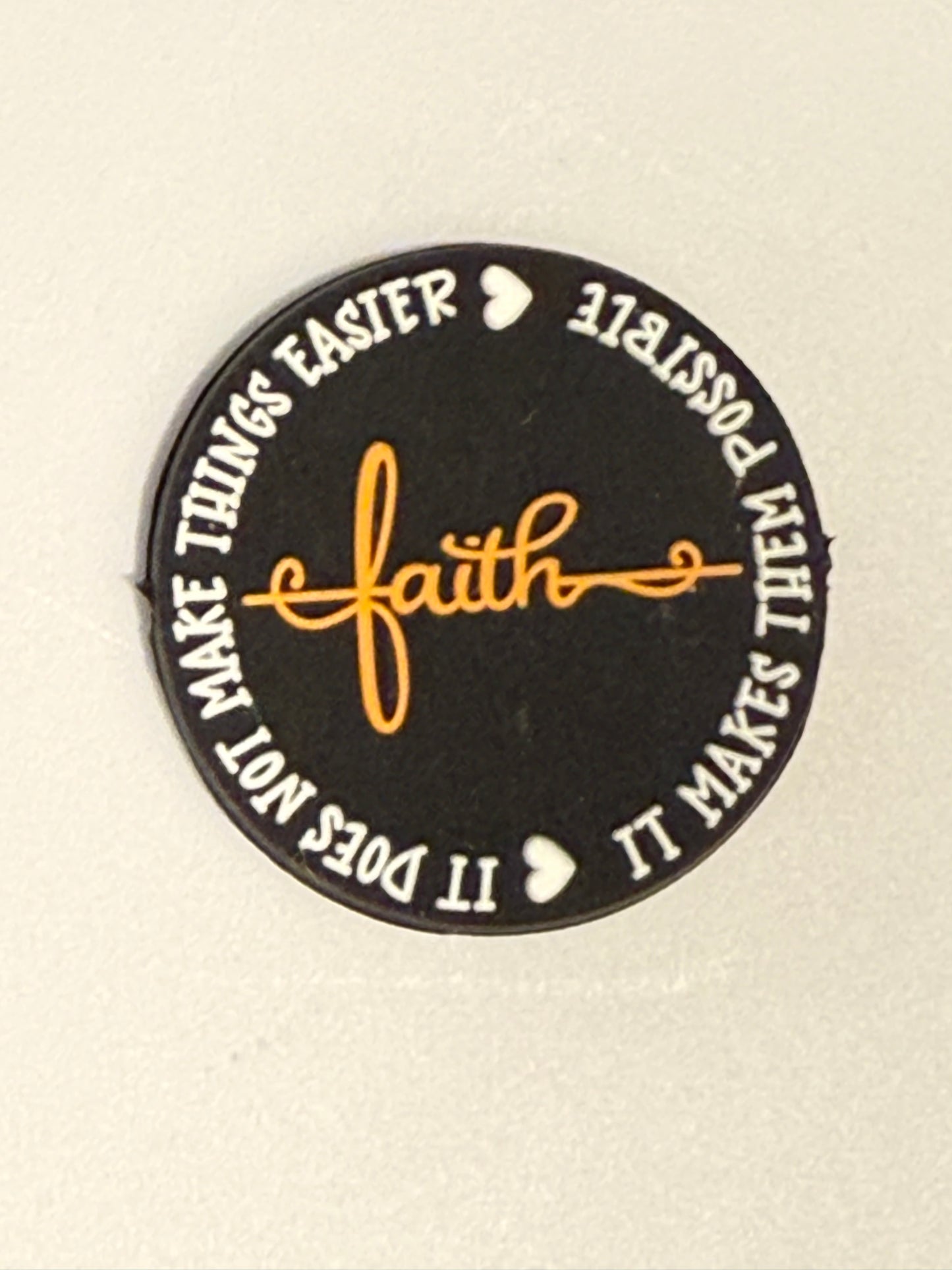 F/R5- (1)PC 1.2" Choose your color- Faith- It does not make things easier- It makes them possible Focal Bead for DIY Keychains, Wristlets, Cup Charms, Car Charms ETC