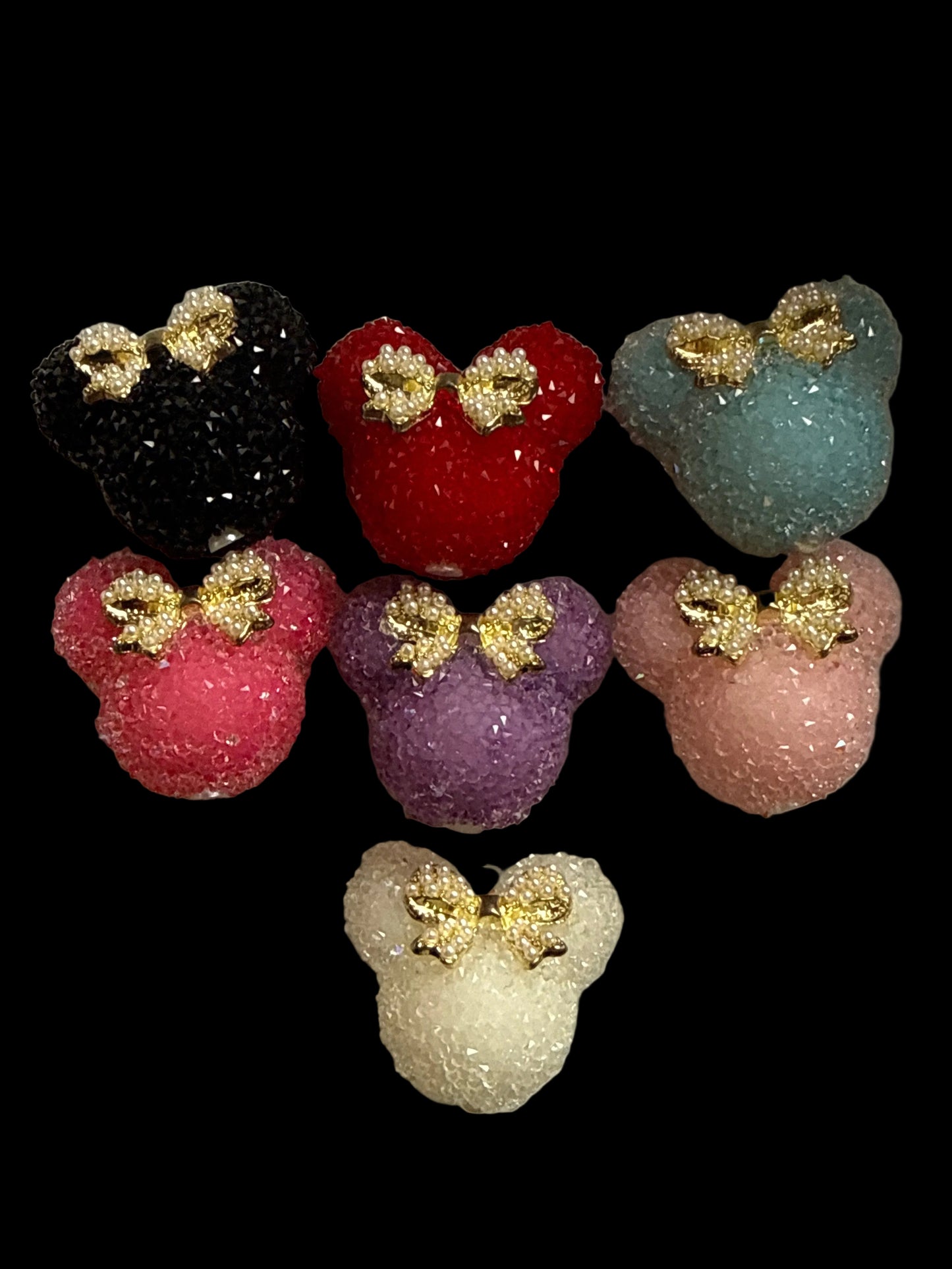 SUG7- (1)PC- Choose Your Color/Design-30MM Large Size Sugar Coated Mouse Head Shape Bead