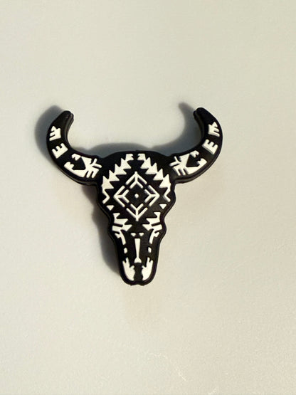 F/C27- (1)PC 1.3" Choose your color- Aztec/Boho Design BullSkull Focal Bead for DIY Keychains, Wristlets, Cup Charms, Car Charms ETC