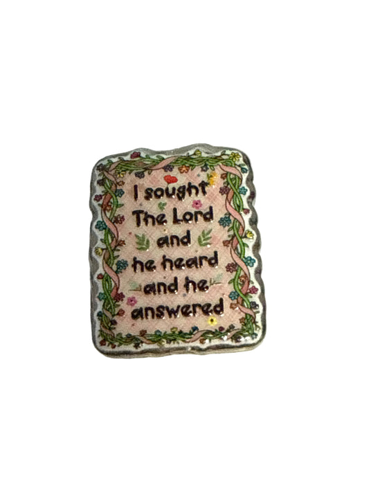 F/ACR65- (2)PCS 1" I sought the lord and he heard and he answered Acrylic Focal Bead for DIY Pens, Keychains, Wristlets, Cup Charms, Car Charms ETC