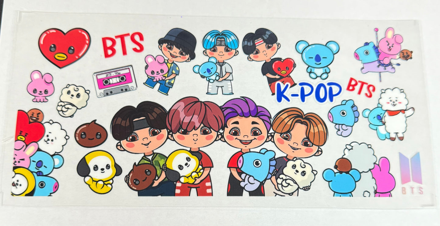 C600- (1PC) KPOP BOYS 16OZ UV DTF Transfer Wrap/Sticker for Cup/Tumbler