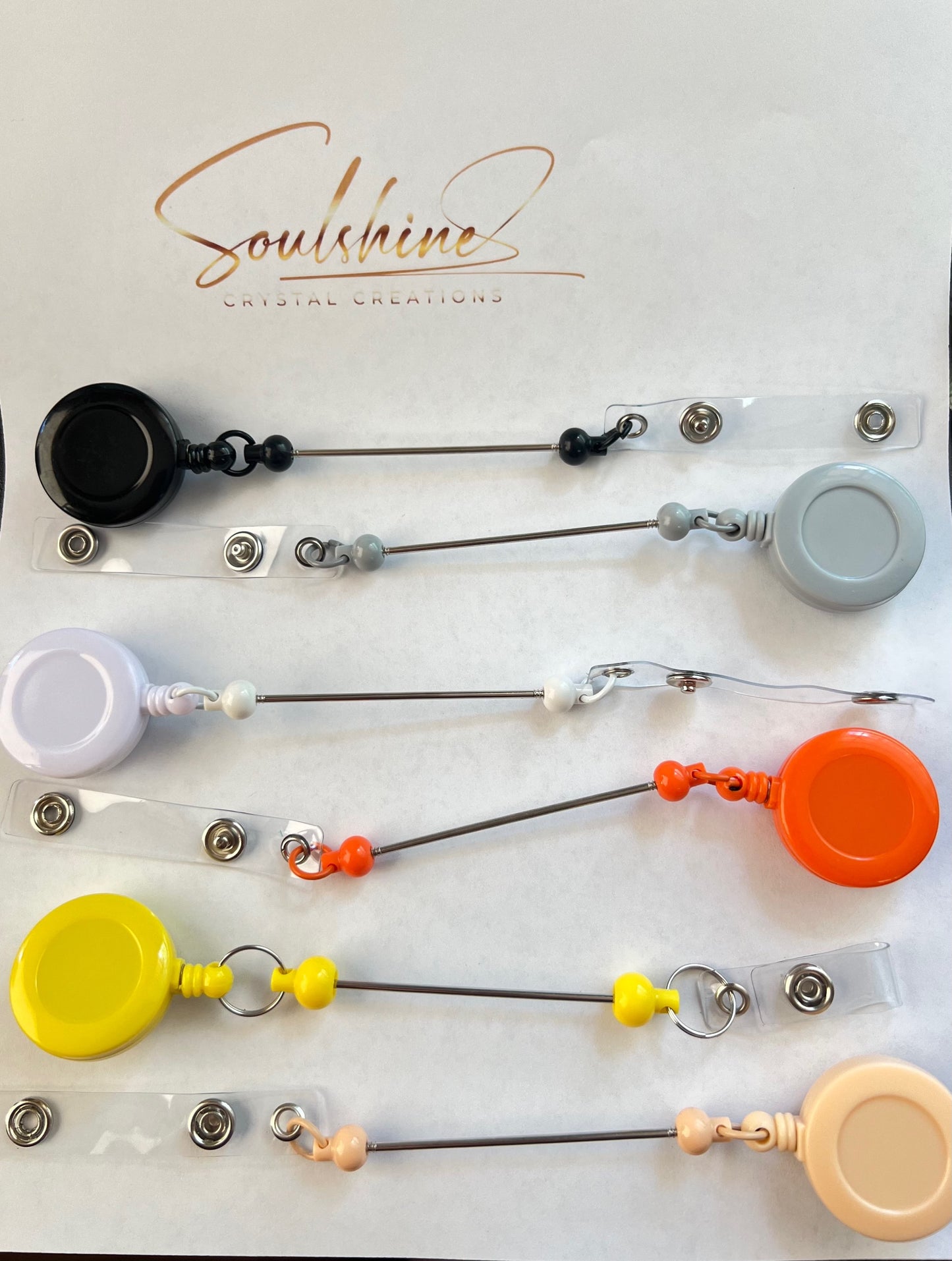 (1)PC- Choose your Color DIY Beadable ID Retractable Badge Reel Bar image 5