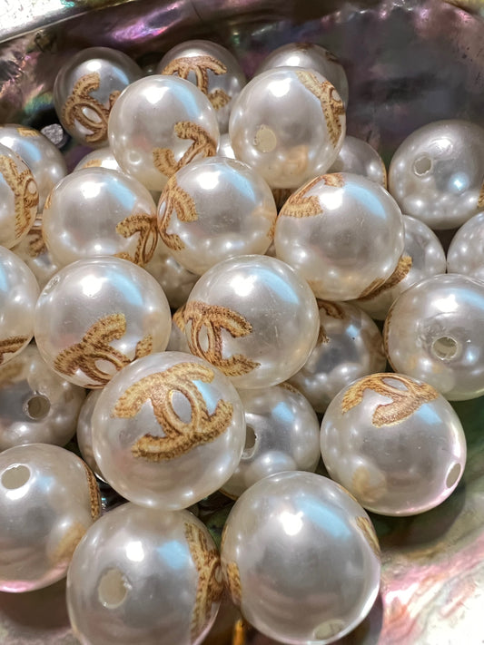 5 PCS -15mm Pearl C/C Beads image 0