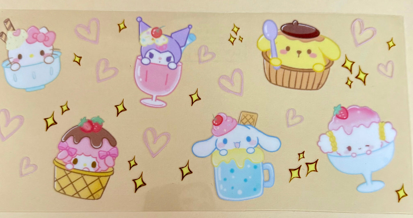 C357- (1PC) SANRIO 16OZ UV DTF Transfer Wrap/Sticker for Cup/Tumbler