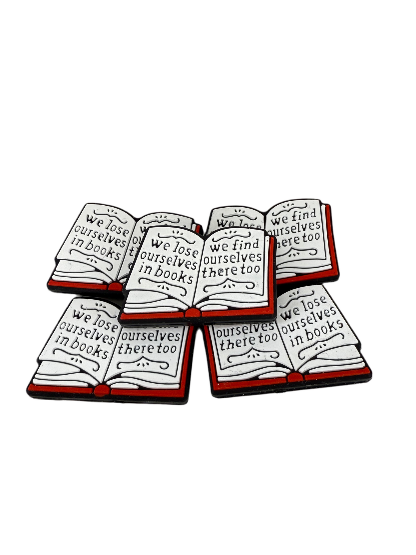 F21- (1)PC 1.3" We lose ourselves in books, we find ourselves there to... Focal Bead for DIY Keychains, Wristlets, Cup Charms, Car Charms ETC