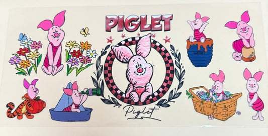 C388- (1PC) PIGLET 16OZ UV DTF Transfer Wrap/Sticker for Cup/Tumbler