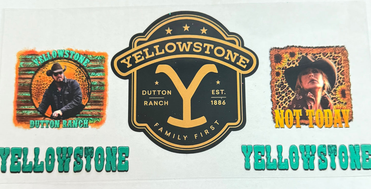 C594- (1PC) YELLOWSTONE 16OZ UV DTF Transfer Wrap/Sticker for Cup/Tumbler