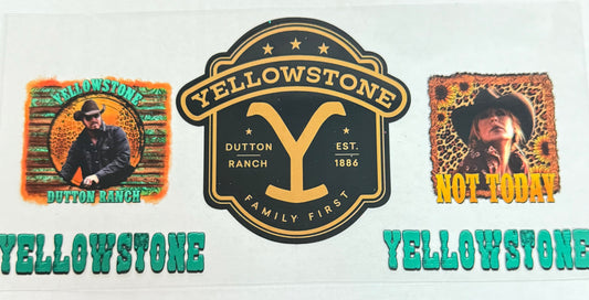 C594- (1PC) YELLOWSTONE 16OZ UV DTF Transfer Wrap/Sticker for Cup/Tumbler