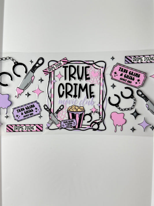 C76- TRUE CRIME movie club with pastel quotes, and accents 16OZ UV DTF Transfer Wrap/Sticker for Cup/Tumbler
