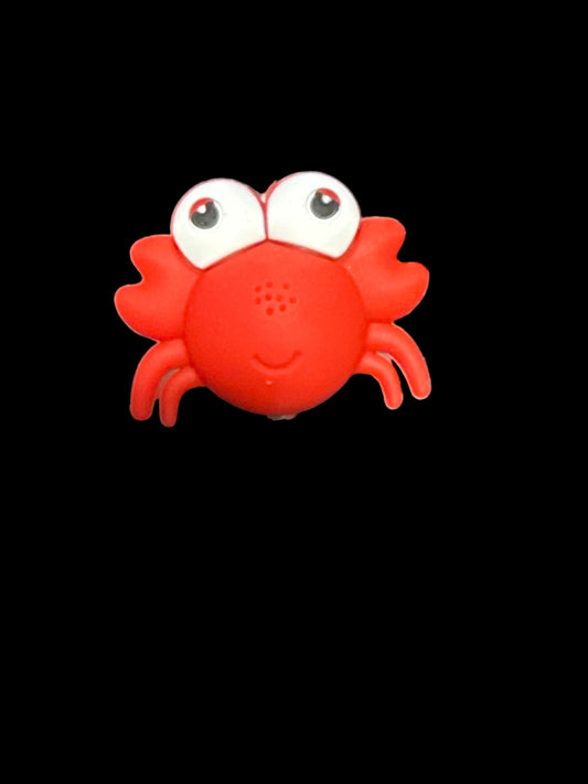 F/A49- (1)PC 1" 3D Red Crab Focal Bead for DIY Keychains, Wristlets, Cup Charms, Car Charms ETC