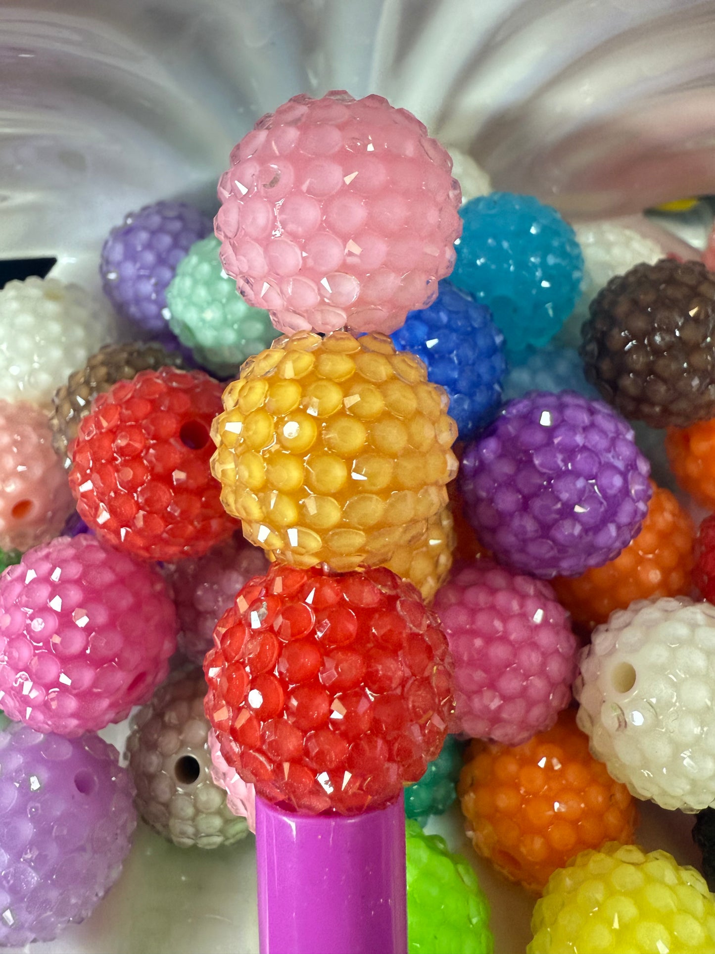 R21- (10PCS) 19mm Mixed Color Clear JELLY Dewdrop Bubblegum Acrylic RHINESTONE Beads for DIY