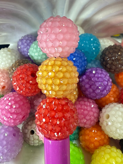 R21- (10PCS) 19mm Mixed Color Clear JELLY Dewdrop Bubblegum Acrylic RHINESTONE Beads for DIY