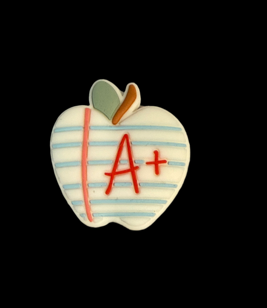 F/C38- (1)PC 1.1" A+ on Lined Paper Apple Focal Bead for DIY Keychains, Wristlets, Cup Charms, Car Charms ETC
