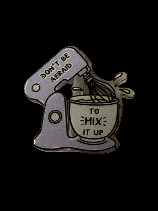 F/ACR8- (1)PC 1" Don’t be afraid to mix it up Baking Acrylic Focal Bead for DIY Pens, Keychains, Wristlets, Cup Charms, Car Charms ETC