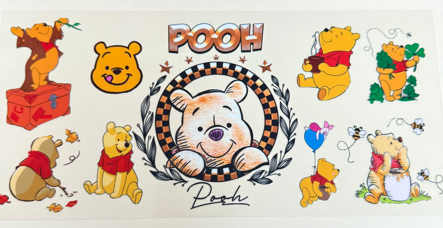 C389- (1PC) POOH 16OZ UV DTF Transfer Wrap/Sticker for Cup/Tumbler