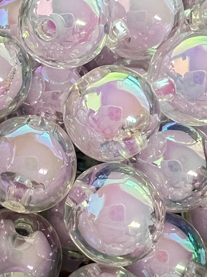 10 PCS - 15mm Jelly LAVENDER UVAB  Double Layer Round  Acrylic Beads image 1