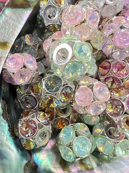 5 PCS- 14mm High Quality Mixed AB Colors Round Rhinestone Beads image 1