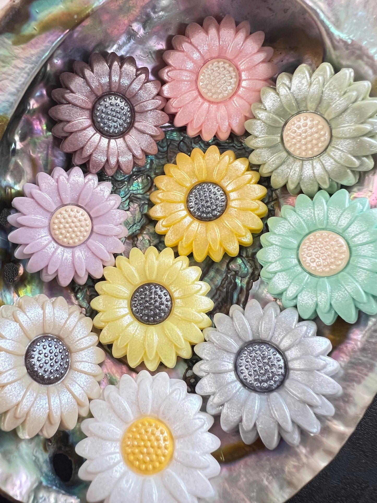 (1)PC- Choose Your Opal Color-  30 mm Large  Size Daisy Flower Focal Bead image 0