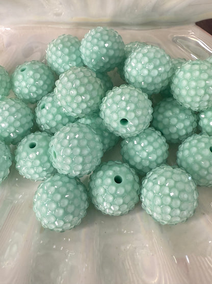 R32-MINT GREEN (5PCS) 20mm Clear Jelly Bubblegum Acrylic Rhinestone Beads for DIY