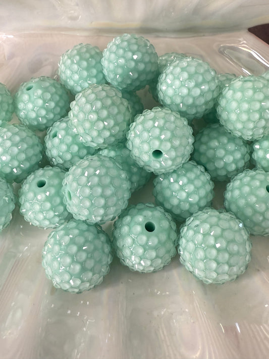 R32-MINT GREEN (5PCS) 20mm Clear Jelly Bubblegum Acrylic Rhinestone Beads for DIY