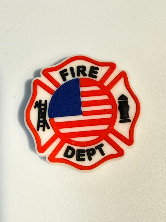 F/C28- (1)PC 1.1" Fire Department Maltese Cross Focal Bead for DIY Keychains, Wristlets, Cup Charms, Car Charms ETC