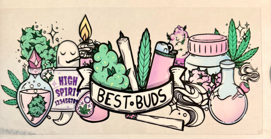 C540- (1PC)  BEST BUDS/420 16OZ UV DTF Transfer Wrap/Sticker for Cup/Tumbler