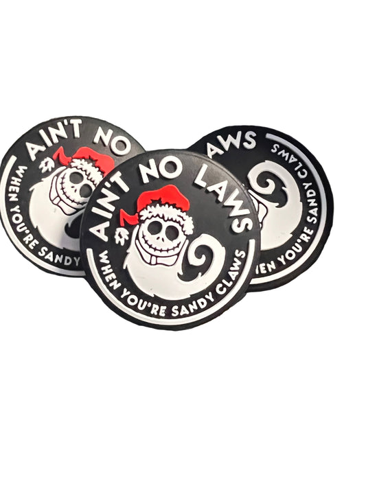 (1)PC-  Round- Ain't No Laws when you're Sandy Claws/Jack Santa Round Focal Bead image 0