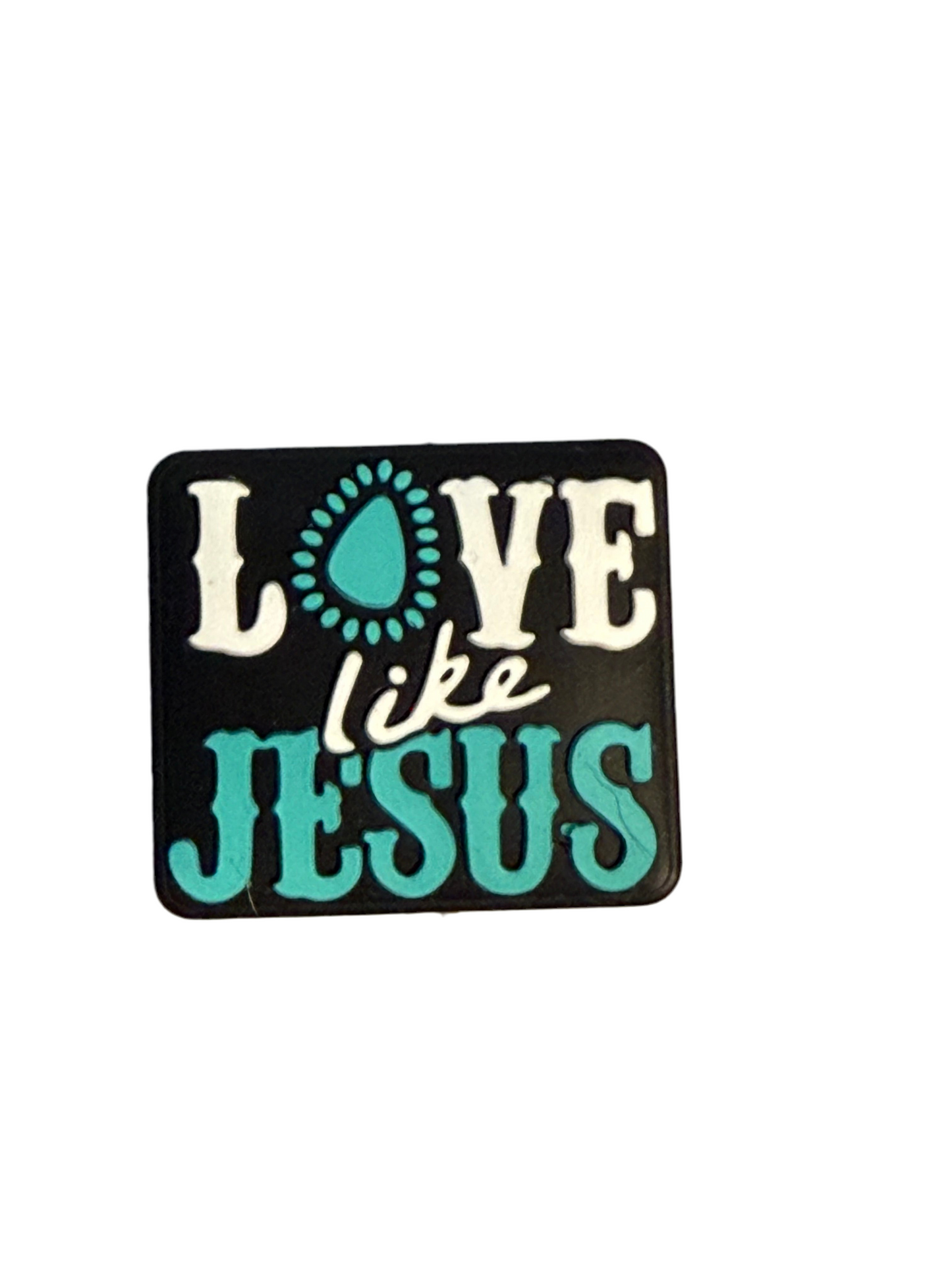 F/R6- (1)PC 1.1" LOVE like JESUS Focal Bead for DIY Keychains, Wristlets, Cup Charms, Car Charms ETC
