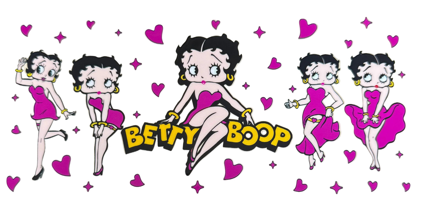 C356- (1PC) BETTY BOOP 16OZ UV DTF Transfer Wrap/Sticker for Cup/Tumbler