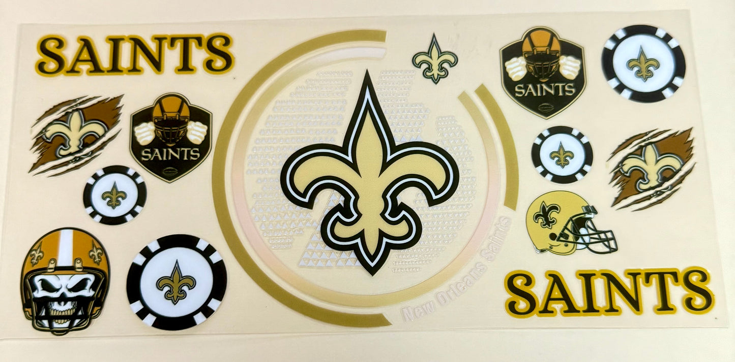 C304- (1PC) SAINTS 16OZ UV DTF Transfer Wrap/Sticker for Cup/Tumbler