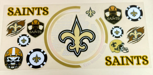 C304- (1PC) SAINTS 16OZ UV DTF Transfer Wrap/Sticker for Cup/Tumbler