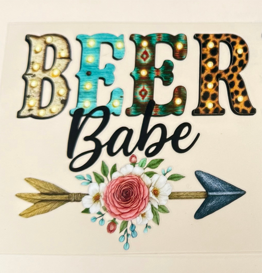 C413- (1PC) BEER BABE 16OZ UV DTF Transfer Wrap/Sticker for Cup/Tumbler