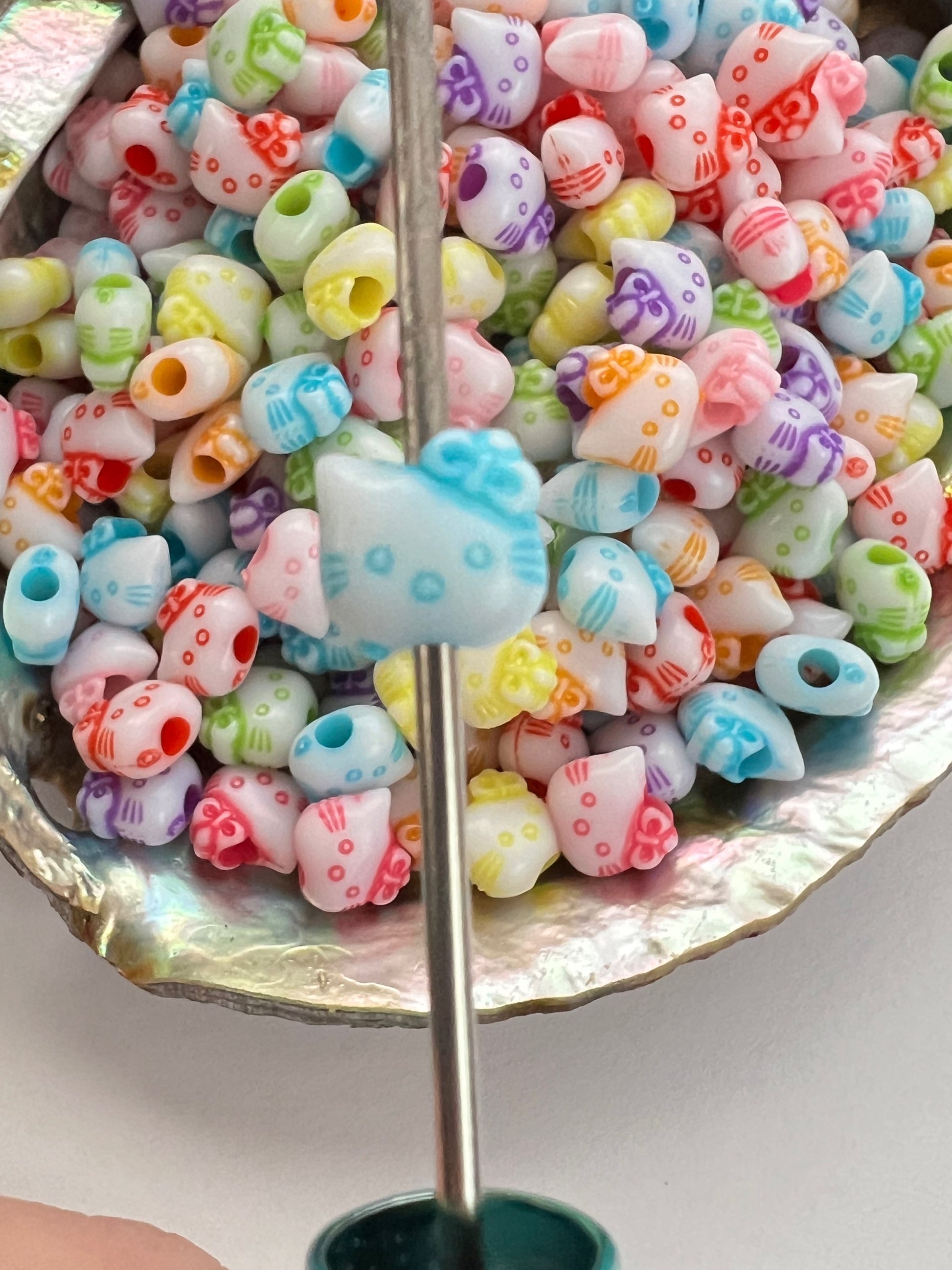 20 PCS- 8mm Cat shaped HK kitty designed Rainbow Beads image 2