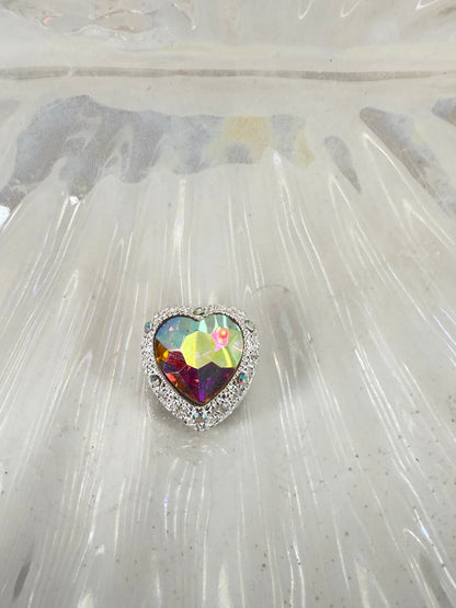 R97- (1PC) CHOOSE YOUR COLOR- High Quality ALLOY 19mm Heart Fancy Rhinestone Gemstone Sparkle Crystal Elegant Beads for DIY