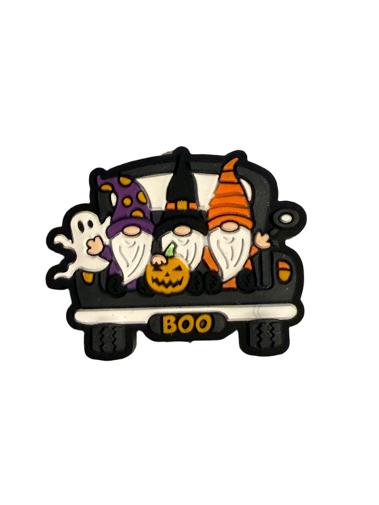 F/HAL4 (1)PC 1.2" Boo Truck W/Halloween Gnomes Focal Bead for DIY Keychains, Wristlets, Cup Charms, Car Charms ETC