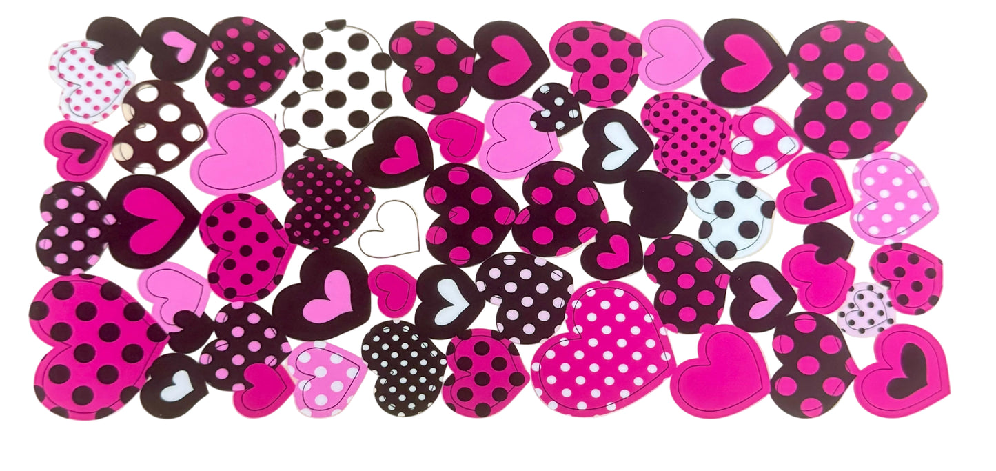 C295- (1PC) HEARTS 16OZ UV DTF Transfer Wrap/Sticker for Cup/Tumbler