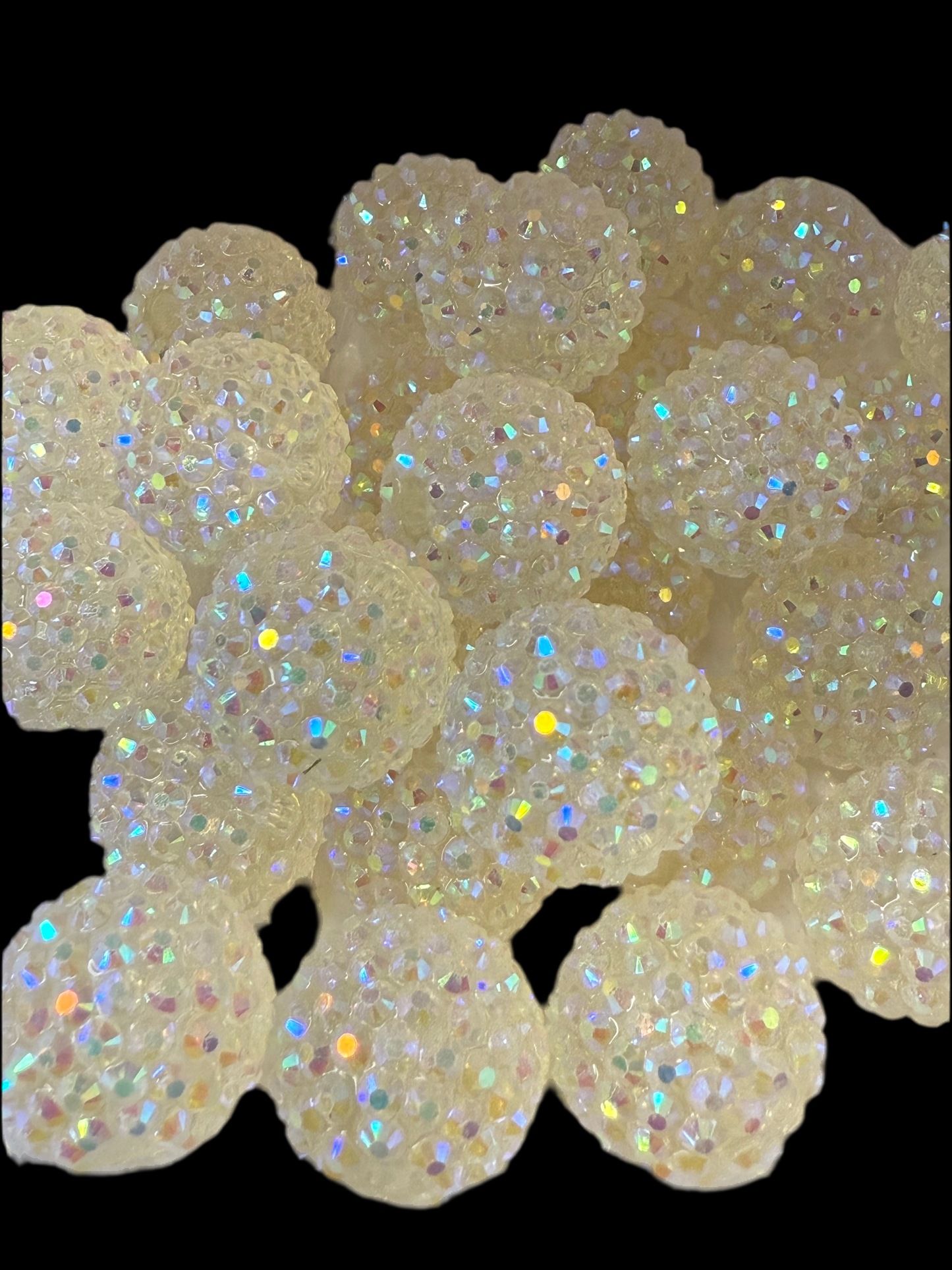 R31- (5PCS) 20mm Clear Jelly AB Color Bubblegum Acrylic Rhinestone Beads for DIY