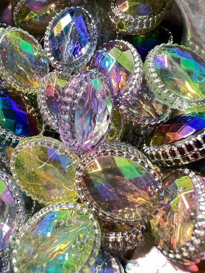 10 PCS- 20mm Multicolor UVAB Potomac Crystal Oval Acrylic Beads image 1