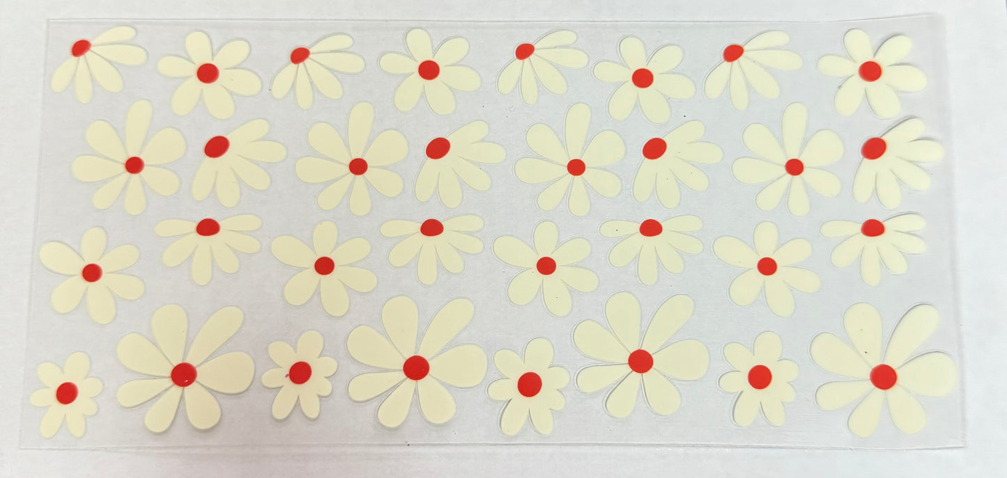 C585- (1PC) FLOWERS 16OZ UV DTF Transfer Wrap/Sticker for Cup/Tumbler