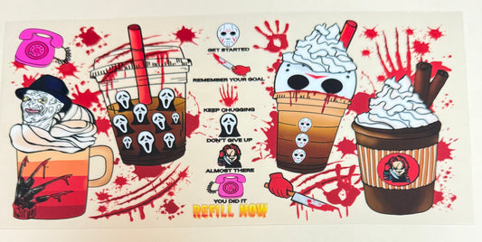 C453- (1PC) HALLOWEEN DRINKS 16OZ UV DTF Transfer Wrap/Sticker for Cup/Tumbler