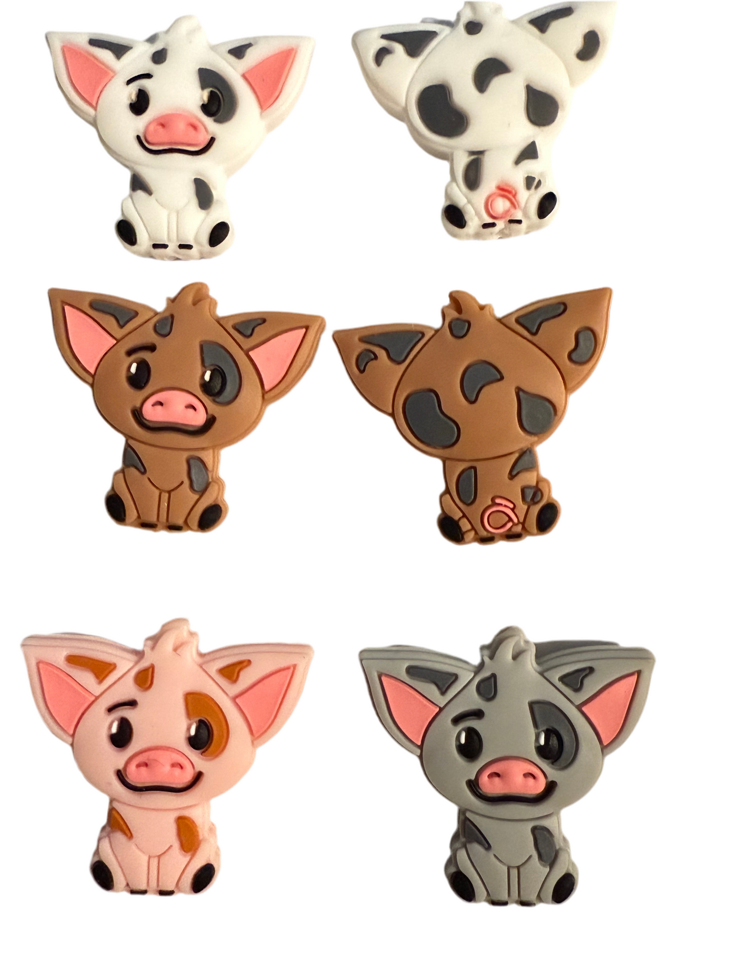 F/A29- (1)PC 1.3" Choose your color- PIG Focal Bead for DIY Keychains, Wristlets, Cup Charms, Car Charms ETC